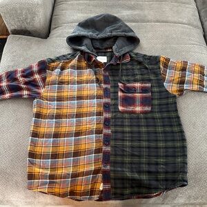 American Eagle Outfitters Multicolor Plaid Hoodie Shirt